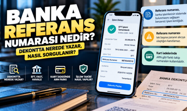 Banka referans numarası dekontta nerede yazar