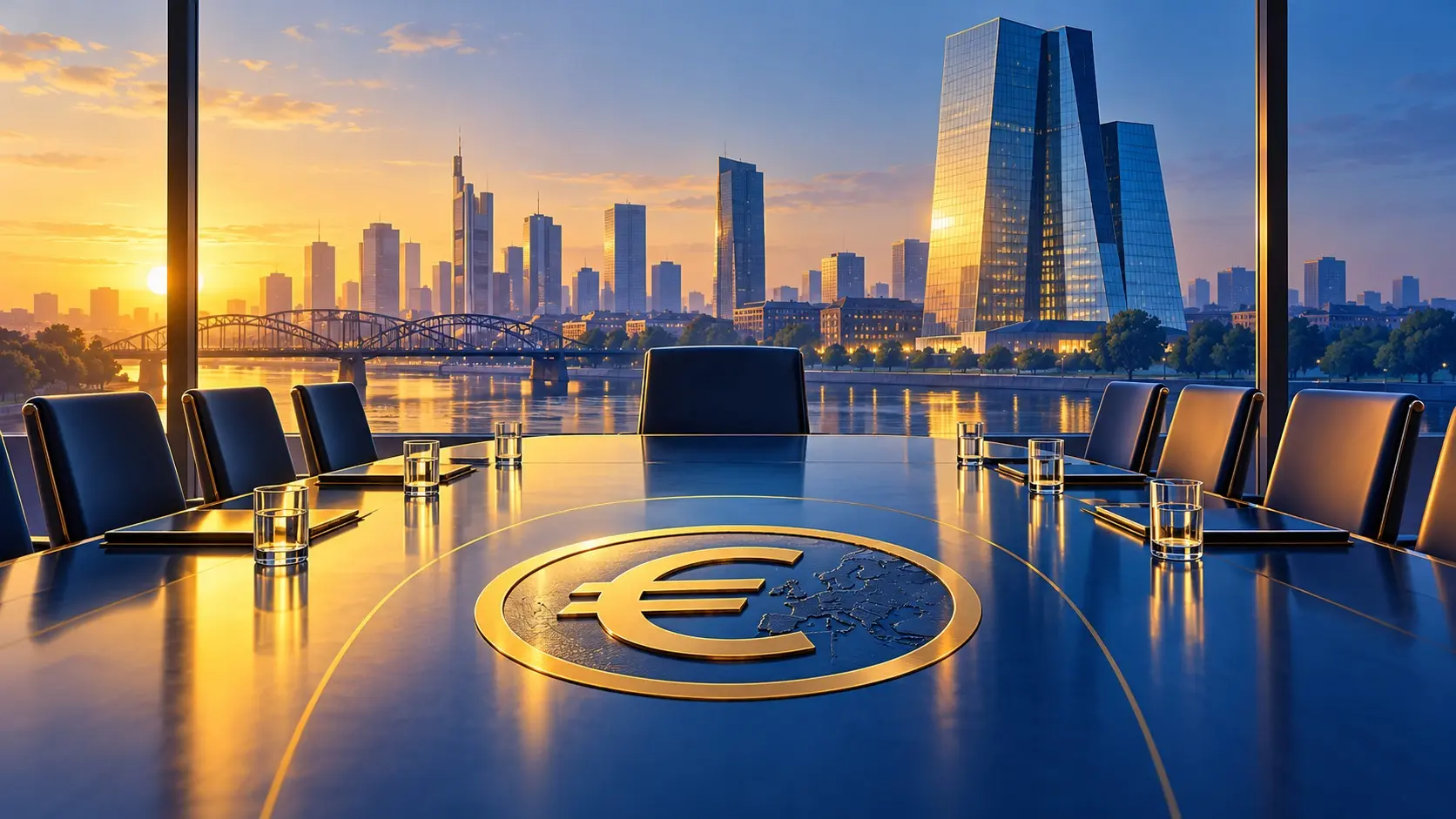 Avrupa merkez bankacılığında yönetim değişimini temsil eden yapay zekâ illüstrasyonu