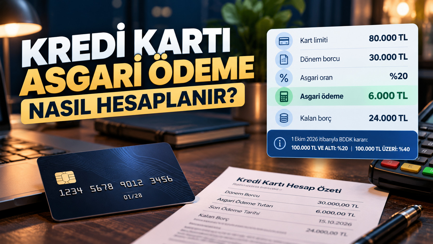 Kredi kartı asgari ödeme tutarı hesaplama