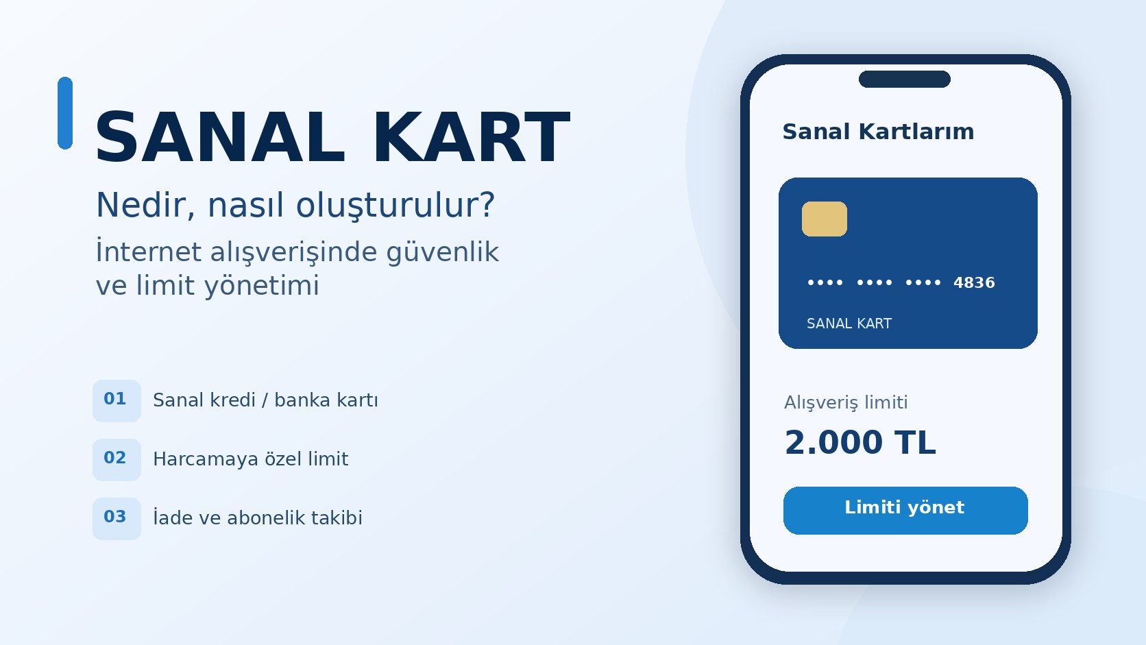 Sanal kart ve internet alışverişinde limit kontrolü