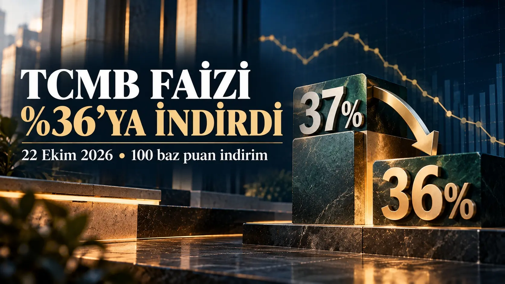 TCMB faizi yüzde 36’ya indirdi