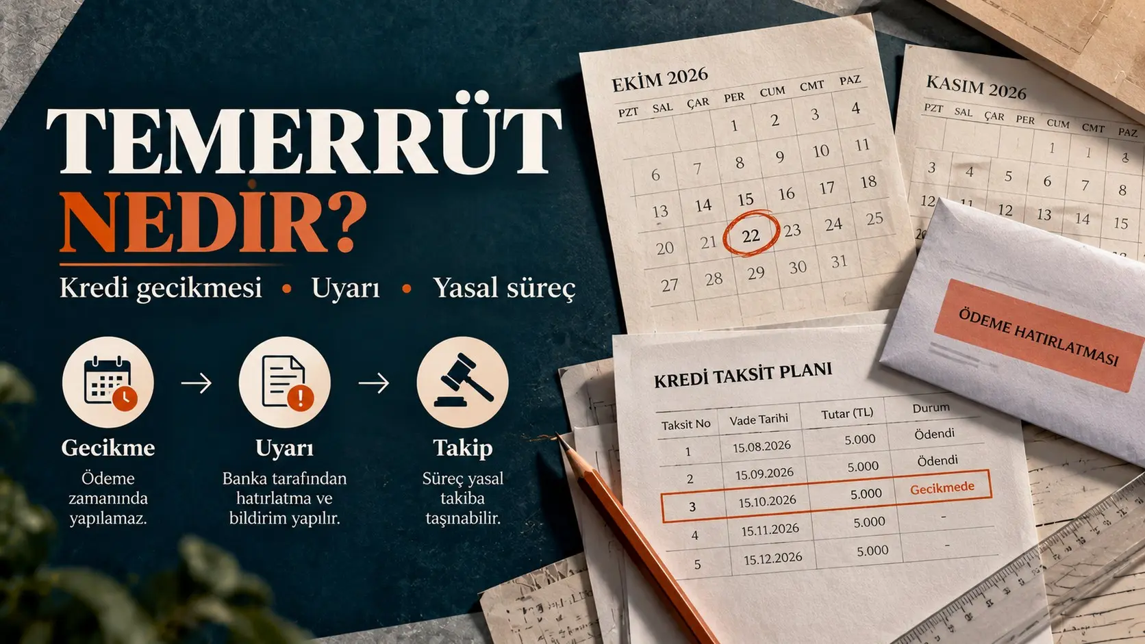 Kredi borcunda temerrüt ödeme takvimi