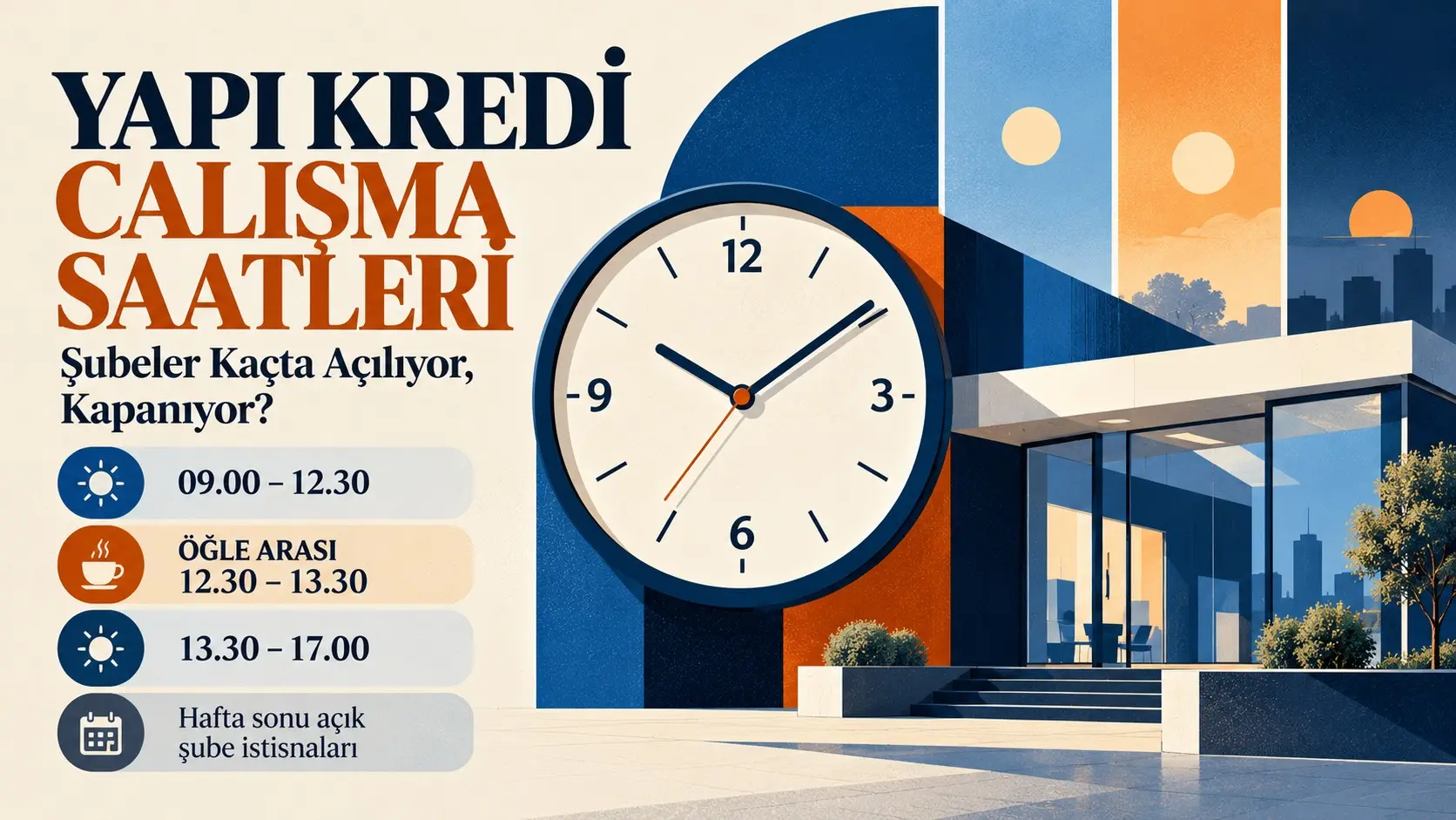 Yapı Kredi şube çalışma saatleri